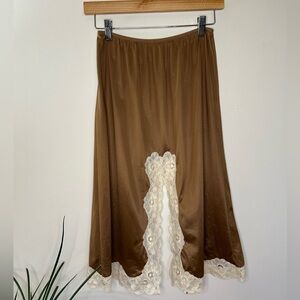 VINTAGE Bronze Slip Skirt, Size L